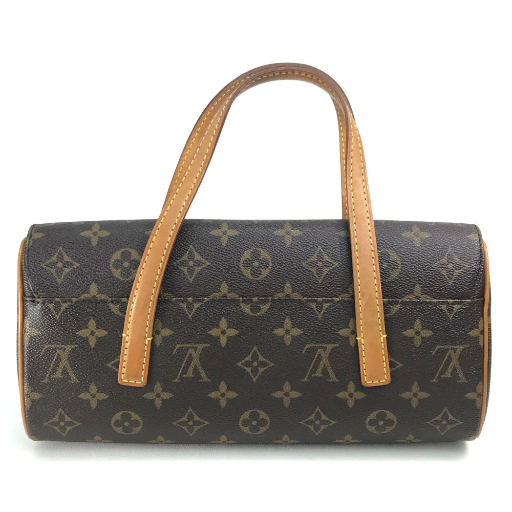 Louis Vuitton Monogram Bag Sonatine Handbag Brown Horizontal Canvas